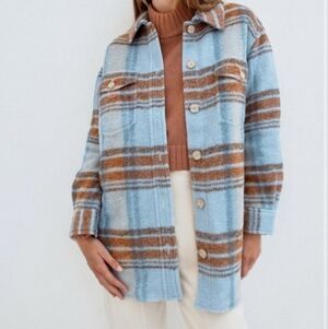 Aritzia Wilfred free The Ganna™ Long Shirt Jacket Long merino wool  XXS NWOT